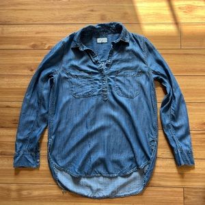 Lyocell popover collared shirt